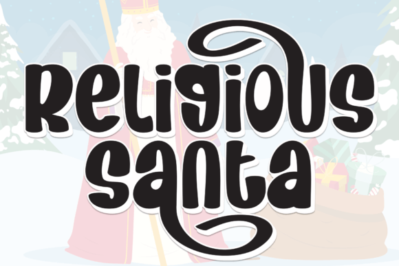 Religious Santa: A Cheerful Display Font for Holiday Branding